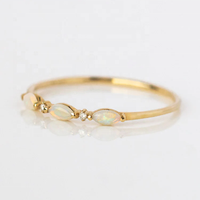 Bijoux en or vermeil personnalisé, argent sterling 925 plaqué or 14 carats, pierre naturelle, anneaux à triple opale, bijoux fins