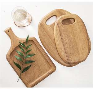 Planche à découper en bois <span class=keywords><strong>de</strong></span> noyer ronde carrée à rainures perforées pour steak et <span class=keywords><strong>plateau</strong></span> à pizza avec rainure pour la sauce - Product Image 6