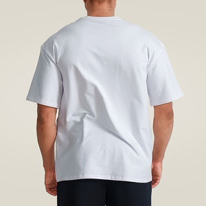 पुरुष कस्टम ओवरसाइज टी-शर्ट थोक सादे कपास स्पोर्ट्स टी-शर्ट जिम हैवीवेट प्लस आकार पुरुषों की शर्ट - Product Image 5