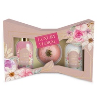 Vente en gros bombe de bain et gel douche de marque privée pétales de fleurs pour le bain et la douche pétillants coffret cadeau blanchissant pour les femmes emballage logo personnalisé