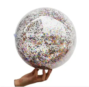Großhandel bunte 16 Zoll Glitter Strand ball PVC aufblasbaren Wasserball