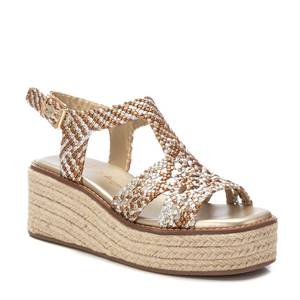 Sandales compensées Xti pour femme 143942 – Style espadrille doré à lanières, chaussures d'été - Product Image 2