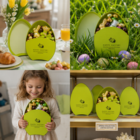 Caja de Regalo de Papel con Forma de Huevo de Pascua de Lujo, Logotipo en Relieve, Empaque para Chocolate, Contenedor de Confitería de Temporada