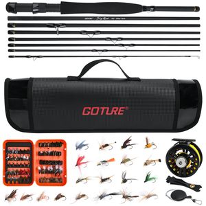<span class=keywords><strong>Goture</strong></span> <span class=keywords><strong>Canne</strong></span> à pêche à la mouche et moulinet Combo 8 sections 60/80 pièces Mouches en aluminium avec lignes Sac portable étanche - Product Image 6