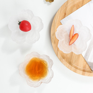 Petite Coupelle en Verre Style Nordique Incrustation Dorée, Bol à Sauce en Verre pour BBQ, Assaisonnement, Trempette, Coupelle Pétale de Fleur, Plat à Assaisonnement en Verre - Product Image 4