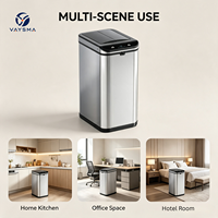 Poubelle intelligente à induction 20L avec capteur intérieur/extérieur, couvercle en PP, acier inoxydable pour bureau/maison