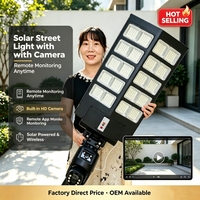 Farolas Solares para Exteriores con Cámaras, Luz de 4MP con Lente Dual, 4G, CCTV, Lámpara de Monitoreo Inalámbrica, Opciones de 2000W para Iluminación de Calles