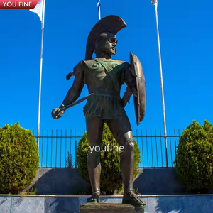 YOUFINE Custom Outdoor Estate Garden Entrada Bronce Guerrero romano con escultura de Lanza - Product Image 5