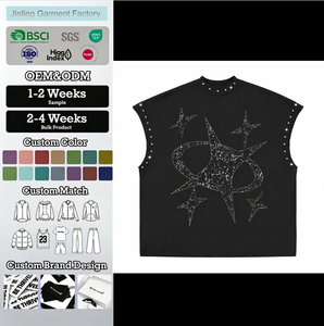 Maglietta Senza Maniche OEM di Lusso ad Alta Visibilità in Cotone Pima 100% Stampata per Uomo, T-Shirt Senza Maniche Uomo Fit Tee PopperBalls - Product Image 1