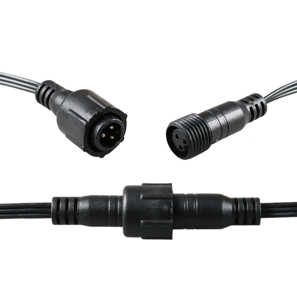 Outdoor IP67 Waterproof T Type Cable Connector 3/4Pin ABS Housing Brass Contact Material 20AWG USB Pixel LED Light Male/Female