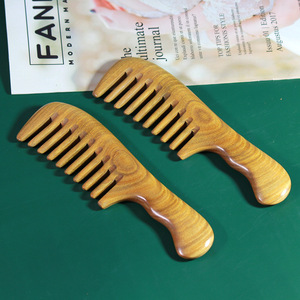 Solid Wood Sandalwood <b>Comb</b> 15 Cm <b>Wide</b> Teeth Handmade Massage Hair <b>Comb</b> For Women Men Children Adults - Product Image 2
