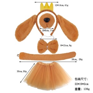 M413 ikat kepala dua dimensi Halloween ikat rambut hewan dengan tulang di telinga Logo kustom ikat kepala kain anjing - Product Image 5