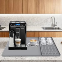 Tapis de drainage carré en silicone pour machine à café, sous-plat antidérapant et anti-humidité pour cuisine, bar, bols et assiettes