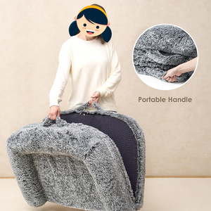 Benutzer definierte abnehmbare wasch bare feste Stoff umwelt freundliche quadratische klassische Hunde bett Anti-Rutsch-Boden Haustier Sofa Kissen tragbare Plüsch - Product Image 3
