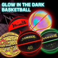 Ballon de basket lumineux personnalisé qui brille dans le noir, deux hauteurs de luminosité, cadeaux lumineux, ballon de basket en caoutchouc LED