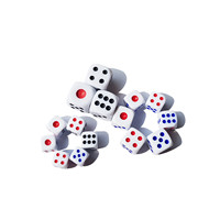Dés mini polyédriques blancs et noirs D6 à coins droits, petits dés à points pour jeux de casino, dés personnalisés en plastique