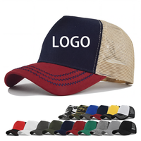 Gorra de béisbol personalizada al por mayor, lisa, de 5 paneles, con malla trasera, visera rígida, snapback curvo de gran tamaño, color sólido, unisex, para hombre y mujer, OEM