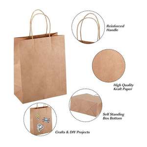 Sacs de shopping en papier kraft brun personnalisés - Product Image 3