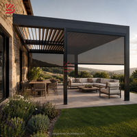 Pergola extérieure avec toit pliant en aluminium et auvent rétractable motorisé pour les applications de projets