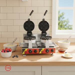 เครื่องทำวาฟเฟิลคุณภาพสูง Huanor ควบคุมอุณหภูมิคงที่ ทำความสะอาดง่าย สแตนเลส 1 ชั้น 2 ถาด 220v/110v สำหรับ - Product Image 1