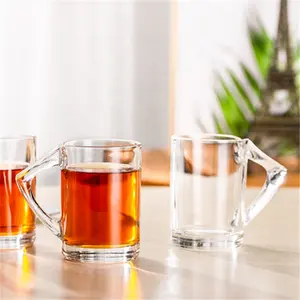 Cheap Wholesale 200ml 250ml 310ml 300ml 180ml Fashional style clear Drinking Glass Cup embossed Beer Glass Mug with handle