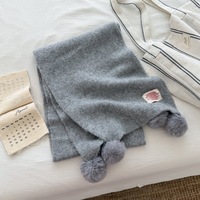 Écharpe d'hiver tricotée 2026 pour femmes et filles, tendance, confortable, chaude, épaisse, avec pompon en fourrure