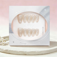 Faux ongles de luxe en ABS scintillant, forme amande, à presser, en gel souple, réutilisables pour salon et usage quotidien, 10 pièces