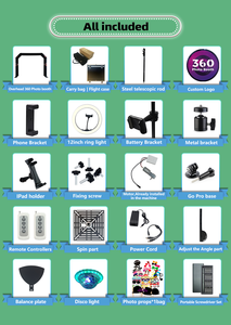 บูธถ่ายภาพ 360 องศา <span class=keywords><strong>แบ</strong></span>บหมุนไ<span class=keywords><strong>ด</strong></span>้ ใช้แบตเตอรี่ ไฟ LED <span class=keywords><strong>เปลี่ยน</strong></span>สีได้ พร้อมกล้องวิ<span class=keywords><strong>ด</strong></span>ีโอ 360 องศา จากคลังสินค้าสหรัฐอเมริกา - Product Image 5