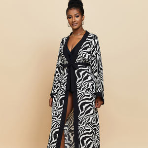 Kimono vêtements de plage été femmes portent caftan Long Civer Floral Cardigan ouvert Kimono plage nageur couvrir robe pour Bikini - Product Image 6