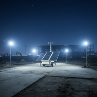 Tour d'éclairage mobile solaire d'urgence pour usage extérieur, tour d'éclairage solaire LED