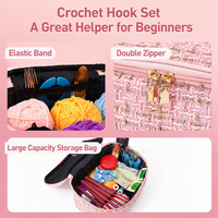 Kit de crochet portable personnalisé avec logo OEM pour débutants, avec fils doux, crochets, aiguilles à tricoter, ensemble de cadeaux artisanaux DIY, vente en gros