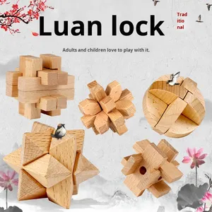 Jouet éducatif en bois pour enfants très vendu, blocs de verrouillage, <span class=keywords><strong>7</strong></span> pièces, mini cubes de verrouillage pour les enfants de 5 à <span class=keywords><strong>7</strong></span> ans - Product Image 2