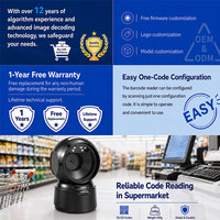Escáner de Código de Barras Omnidireccional de Escritorio YUANAIDC, Lector de Códigos QR 1D 2D, USB con Cable, Detección Automática para Comercio Minorista y Supermercados