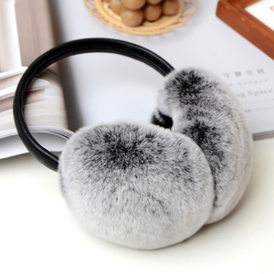 100% Rex Rabbit Fur <b>Earmuffs</b> Women Winter Warm <b>Earmuffs</b> <b>Girls</b> Plush Ear Cover Outdoor Cold Protection Ear-Muffs Folding Earflap - Product Image 3
