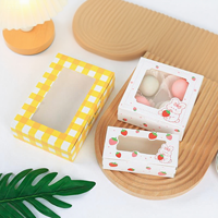 Boîte pliante en carton mat personnalisable en matériaux recyclés avec fenêtre transparente pour plats à emporter (sushi, cupcakes, gâteaux, bougies)