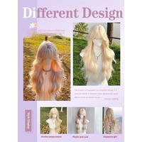 Perruque longue pour femme, style Lolita, blond platine, grandes boucles ondulées, origine Henan, non teintable, couleur claire, modèle JK complet