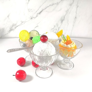 Hoa Mặt Trời khắc Kem Sundae bát với Cổ Phiếu đứng ly thủy tinh stemware STEM Ice Cup cao rõ ràng Milkshake thủy tinh - Product Image 4