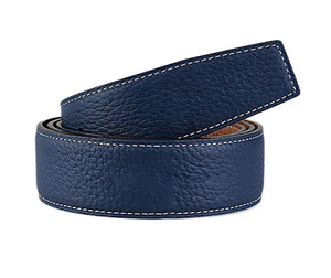 Sangle de <span class=keywords><strong>ceinture</strong></span> en cuir véritable grain de litchi pour hommes <span class=keywords><strong>Ceinture</strong></span> de remplacement en cuir de vachette de qualité supérieure <span class=keywords><strong>sans</strong></span> <span class=keywords><strong>boucle</strong></span> et trous cousus <span class=keywords><strong>Ceinture</strong></span> durable - Product Image 4