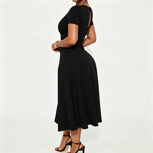 Vestido Midi de Fábrica al por Mayor, Talla Grande, Resistente a las Arrugas, Estilo Tubo, para Oficina, Manga Corta, <span class=keywords><strong>Ropa</strong></span> de Trabajo Profesional, OEM - Product Image 6