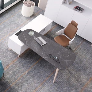Antique Simple Ceo boss Manager l Shaped Workstation Luxury Executive Office <b>Desk</b> Modern Office <b>Desk</b> Furniture - Product Image 3
