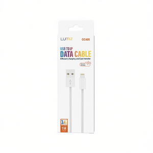 Câble de données Lumiz USB vers IP 1M blanc, charge efficace, transfert rapide - Product Image 2