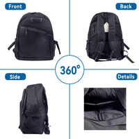 Sac à dos en polyester imperméable avec patch frontal vierge pour impression de logo personnalisé, idéal pour le bureau, les affaires et les trajets quotidiens
