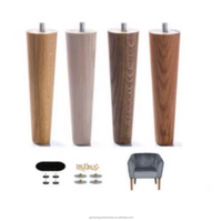Pieds de meubles en bois massif marron CY-708 modernes personnalisation en gros pour Table basse commode canapé-pieds en bois de remplacement