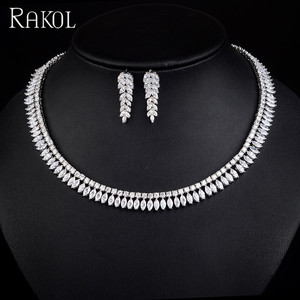 Conjunto de Joyería de Boda Rakul SP060 Chapado en Oro Blanco con Circonitas - Joyería Elegante para Fiestas - Product Image 1