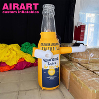 Club de publicité décorant le danseur gonflable de main de vague, danseur gonflable d'air de bouteille de bière