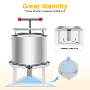 Presse extracteur de miel manuelle en acier inoxydable 13L nouvelle condition outil d'apiculture pour presser le jus de raisin et filtre à miel - Product Image 2