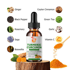 Vente en gros usine : Gouttes liquides de curcuma et de curcumine avec extrait d'ail biologique et cannelle de Ceylan biologique pour le soutien immunitaire - Product Image 2