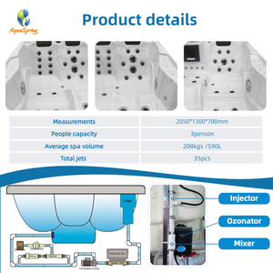 ขนาด2ม. สำหรับ3คนอ่างสปาในสวนอ่างสปาพร้อมอ่างอาบน้ำร้อนสปาและนวดผ่อนคลายสำหรับสวนหลังบ้านสำหรับครอบครัว - Product Image 3