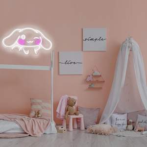 Letrero LED de neón con diseño de Cinnamoroll, ideal para decoración de pared de dormitorio, estilo japonés, regalo para chicas y fanáticas del anime - Product Image 6