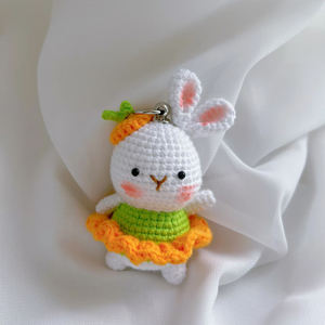 Porte-clés <span class=keywords><strong>en</strong></span> crochet fait main, poupée <span class=keywords><strong>en</strong></span> <span class=keywords><strong>laine</strong></span> pelucheuse, <span class=keywords><strong>lapin</strong></span>, pendentif pour clés <span class=keywords><strong>de</strong></span> voiture, jouet <span class=keywords><strong>en</strong></span> crochet tricoté, <span class=keywords><strong>lapin</strong></span> amigurumi - Product Image 5
